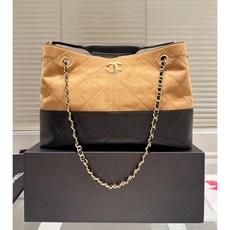 優雅頂級新款夯通勤爆款復古大容量水桶鏈條麂皮菱格單肩托特輕奢高級, 2