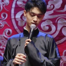 秦霄賢同款相聲大褂 德雲華服 女生大褂中國風長袍馬褂伴郎服, 1個, 寶藍,L