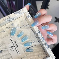 美甲貼片穿戴甲夏季甜酷風美甲片可拆卸貓咪星星蝴蝶結假指甲短款, 1個, BY1608玉指如蔥:工具包款