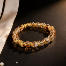 PolarAbyss 시트린 팔찌 5A 등급 천연 보석 재물운 사업운 여성용 선물