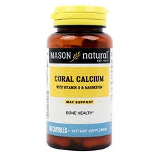 MASON natural 珊瑚鈣維他命D鎂膠囊, 1組, 60顆