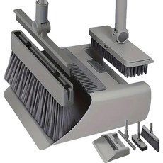 아모르주 4종 빗자루 쓰레받기 세트 욕실 접이식 청소, 그레이, 1개