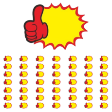 리빙사인 POP 행사 쇼카드 15cm X 11cm, 50개, 왕따봉