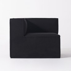 스내그 큐브 압축 롤팩 패브릭 워셔블 풀커버 1인용 모듈 소파, 우형, 포인트블랙