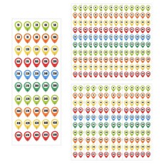 Sinbana 12장 색상 코드 터렛 스티커 방수 스코프 범위 라벨 9.1-450.7m(10-500야드) 마커 야외 스포츠 정밀 조정 스티커 대부분의 캡용, Sinbana 12장 색상 코드 터렛 스티커, 방수 스