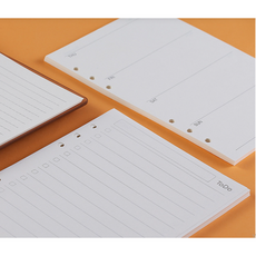 비케이코리아 6공 A5 다이어리 속지 노트 바인더 리필 유선 체크 무지 월간 주간 가계부 속지 90매, 상품3.체크모눈노트(90매)