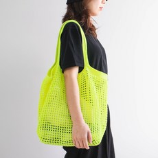 야나 올리오 비치 그물백 뜨개질 DIY패키지, 1세트, 741 네온레몬