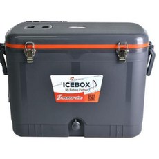 낚시 캠핑 레저용 아이스박스 33리터 회색(오렌지라인)