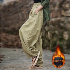항아리 바지 여름 절바지 와이드 린넨 밴딩 팬츠 여성