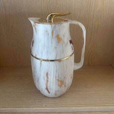 엔틱 실버 주전자 디자인 럭셔리 앤틱 다기 차 수공예, 1개, 1L, 마블 화이트 보온병 A