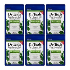 닥터 틸스 엡솜 솔트 마그네슘 속 릴랙스 & 릴리프 + 유칼립투스 & 스피어민트 이센셜 오일 1.36kg, 6개