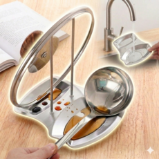 모노리 스테인리스 냄비 뚜껑 국자 조리도구 받침대 스텐 거치대, 1개, 실버