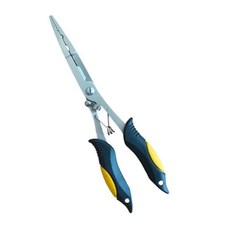 고무 손잡이 라인 커터 바이스 낚시 펜치 집게 물고기 입 후크, 1개