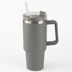 루메이크 스텐 대용량 손잡이 텀블러 + 빨대, 1개, 1.18L, 그레이