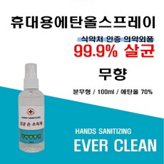 에버크린 살균 손소독제 100ml (분무형/에탄올70%), 1개