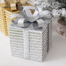 크리스마스 크레이프 선물상자, 1개, 실버 15cm