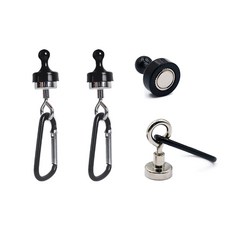 팀메이커 캠핑 자석 카라비너 후크 고리자석 초강력 3개세트, 블랙