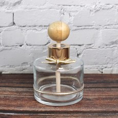 디퓨저용기 - 원형 컬러 투명 100ml ( 사탕볼우드스틱 대 포함 ), 무광실버, 1개