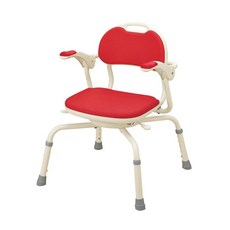 【海夫健康生活館】佳樂美 安壽 扶手可掀 5段高度 360度旋轉洗澡椅, 紅色, 1個