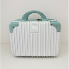 핸드 수하물 14 인치 메이크업 박스 휴일 선물 소형 미니 여행 비밀번호 박스 보관 가방, 14인치 【23.15.32】, 흰색과 파란색