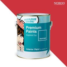 노루페인트 팬톤 내부용 실내 벽면 무광 페인트 4L, 18-1763 High Risk Red, 1개