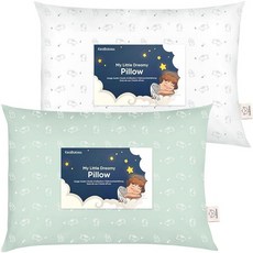 KeaBabies 1팩 유아용 베개 2세에서 5-13x18인치) 부드러운 유기농 면 아동용 베개 수면 여행 학교 어린이집 낮잠 유아 침대 세탁기 사용 가능 베개, Bunnies