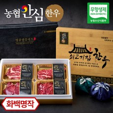 [농협안심한우] 쇠고기집 무항생제 인증 한우 선물세트 소고기 명절선물, 1-A) 화백명작 실속, 1세트