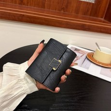 短款錢包女2025新款網紅日韓時尚百搭小衆設計多功能三折按扣錢夾