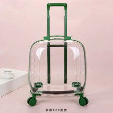 고양이투명캐리어 이동장 강아지 산책 이동 켄넬 가방 바퀴, B. 최대 20마리 고양이 및 12마리 개, A. K20 대형 그린 캣 백 케이스
