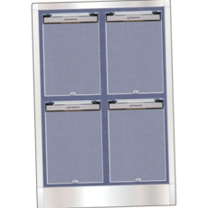스테인리스 게시판 벽걸이 덮개형 스텐 4칸 세로형 게시판 알림판 공지, 나이렉스군청