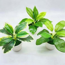 인테리어조화 미니 조화 식물 그린 화분 장식 소품 테리어 책상 인조 실내, 옵션1