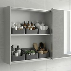 캘리웨이브 깔끔한 선반 욕실 정리함 화장실 수납함 세트, 3개, 블랙