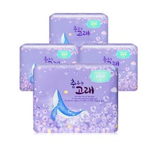 춤추는고래 대용량 오버나이트 생리대 18P X 4팩 /72매, 4개, 18매입