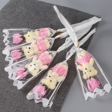 곰돌이 꽃한송이 비누꽃 신학기 기념일 답례품, SN.곰송이 블루