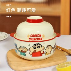 蠟筆小新 陶瓷泡麵碗, 1個, 紅色款