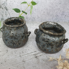 핸드메이드 미니 꽃병 꽂꽂이 화병 여주 도자기, 블루