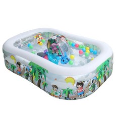 베스트웨이 키즈 사파리 3단 엠보싱 풀장 PL13020, 투명, 1개