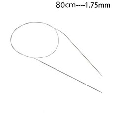 뜨개바늘세트 스테인리스 스틸 원형 바늘 원형 뜨개질 바늘 수제 크로셰 후크 DIY 공예 가정용 바느질 핀 80 cm 100cm, 색상: 10. 80cm-1.75mm, 1개