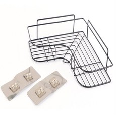 모든 리빙 부착식 철제모서리선반 모서리수납, 소 화이트, 1개