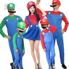 게임 캐릭터 파티 남성 여성 공용 전신 의상 세트 행사 축제 단체복, 1개, 남성(루이지) S