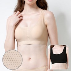 제임스딘 여성용 여름 메쉬 심리스 브라 1+1