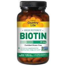 Country Life 生物素10mg植物膠囊, 120顆, 1罐