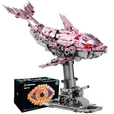 라푸유 핑크 돌고래 MOC블록 피규어 프라모델 Delphinus capensis 어른장난감 주말생활 여친선물 MOC블럭, No.13098, 1개