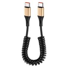 240W 초고속 충전 케이블 더블 엔드 유형 C 스프링 장착 충전 와이어, 머리를 곧게 펴세요