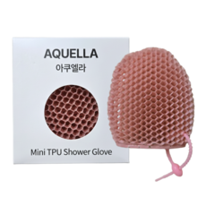 아쿠엘라 TPU 벌집 프리미엄 샤워 글러브 친환경 저자극 부드러운 각질관리 빠른건조 반영구사용 목욕타올, 미니 핑크, 1개, 1개입