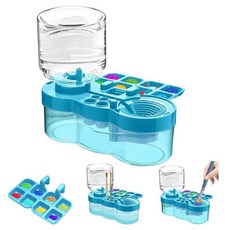 해외 JEChrochen 2025 업그레이드 페인트 브러시 클리너 도구 린서 컵 페인팅 흐르는 물 순환 미술 용품 아크릴 수채화 및 수성 창의적인 선물 성인 아티스트 초보자 아, 블루.