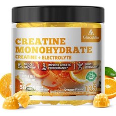 Creatine Monohydrate Gummies 5g – Pre-Workout Energy & Muscle Growth Support for Men & Women | Ora, Orange, 135 Count (Pack of 1), 1개