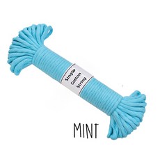 6.0mm 23m 소분 푼사 퓨어 코튼 순면 푼사 마크라메 재료 굵은 푼사, MINT #22