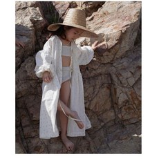 여아 여름 롱 가디건 로브 가운 비치웨어 원피스 긴팔