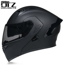 DFMEI Orz電動車頭盔代發男女揭面盔全盔尾翼半盔防護帽四季個性盔, 1個, 啞黑配淺茶:XL